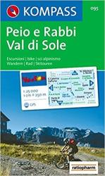 095. Val di Sole-Pejo e Rabbi turista térkép Kompass 1: 25 000 (2008)