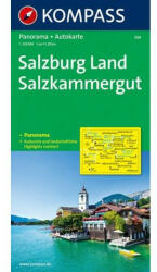 Salzburg és környéke, Salzkammergut panoráma- és autótérkép - KOMPASS 334 (2011)