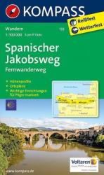 133. Spanischer Jakobsweg, Fernwanderweg, 1: 100 000 turista térkép Kompass (2012)