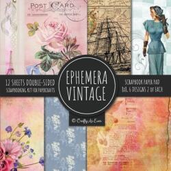 Ephemera Vintage Scrapbook Paper Pad 8x8 Scrapbooking Kit for Papercrafts, Cardmaking, DIY Crafts, Old Retro Theme, Decoupage Designs (ISBN: 9781951373207)
