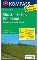 217. Südsteirisches Weinland, 1: 25 000 turista térkép Kompass (2012)