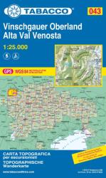 043. Alta Val Venosta, Vinschgauer Oberland With ski-touring routes turista térkép Tabacco 1: 25 000 (2012)