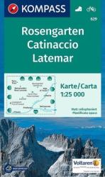 629. Rosengarten/Catinaccio, Latemar, 1: 25 000 turista térkép Kompass (2012)