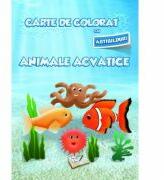 Carte de colorat cu abtibilduri. Animale Acvatice (ISBN: 9786065741515)