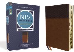NIV Study Bible, Fully Revised Edition, Large Print, Leathersoft, Brown, Red Letter, Thumb Indexed, Comfort Print - Mark L. Strauss, Jeannine K. Brown (ISBN: 9780310449195)