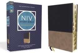 NIV Study Bible, Fully Revised Edition, Leathersoft, Navy/Tan, Red Letter, Thumb Indexed, Comfort Print - Mark L. Strauss, Jeannine K. Brown (ISBN: 9780310449027)