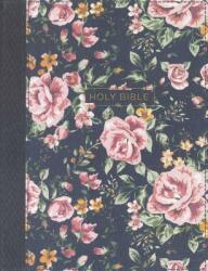 NKJV, Journal the Word Bible, Cloth Over Board, Gray Floral, Red Letter Edition, Comfort Print: Reflect, Journal, or Create Art Next to Your Favorite - Thomas Nelson (ISBN: 9780785218425)