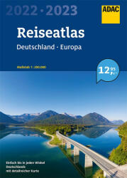 Németország atlasz + Európa atlasz ADAC 2022/23 Németország térkép 1: 200 000 (ISBN: 9783826422676)
