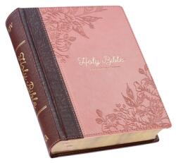 KJV Holy Bible, Note-Taking Bible, Faux Leather Hardcover - King James Version, Brown/Pink (ISBN: 9781642726619)