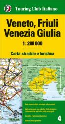 Veneto tartomány térkép, Friuli-Venezia Giulia térkép 1: 200e. TCI 2020 (ISBN: 9788836575312)