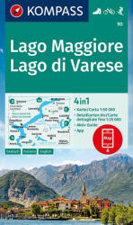 Maggiore-tó / Varese-tó turistatérkép - KOMPASS 90 (ISBN: 9783991211259)