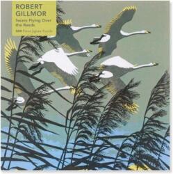 Adult Jigsaw Puzzle Robert Gillmor: Swans Flying Over the Reeds (2022)