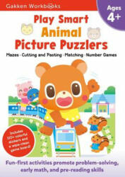Play Smart Animal Picture Puzzlers Age 4+: Pre-K Activity Workbook with Stickers for Toddlers Ages 4, 5, 6: Learn Using Favorite Themes: Tracing, Maze - Gakken (ISBN: 9784056300239)