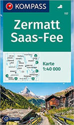 117. Zermatt Saas Fee turista térkép Kompass 1: 40 000 (ISBN: 9783991211037)