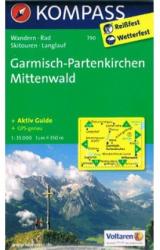 790. GarmischPartenkirchen, Mittenwald, 1: 35 000 turista térkép Kompass (2012)