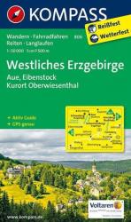 806. Erzgebirge, Westliches, Aue, Eibenstock, Kurort Oberwiesenthal turista térkép Kompass (2012)