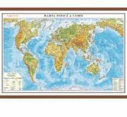 Harta fizica a lumii cu sipci 1000x700 mm (ISBN: 9786068841755)