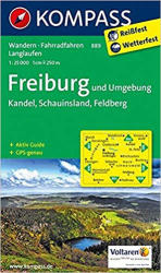 889. Freiburg und Umgebung mit Stadtplan, 1: 25 000 turista térkép Kompass (2012)