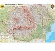 Romania si Republica Moldova. Harta fizica, administrativa si a substantelor minerale utile /Harta de contur (ISBN: 9786068841762)