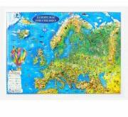 Europe map for children, 3D projection, 450x330mm (ISBN: 9786068929064)