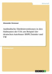 Auslandische Direktinvestitionen in den Sudstaaten der USA am Beispiel der deutschen Autobauer BMW, Daimler und VW - Thorsten Seeberger (ISBN: 9783656604235)