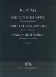 Kurtág György: Három régi felirat (ISBN: 9790080133781)