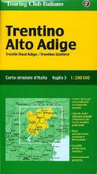 Trentino térkép Alto Adige TCI 1: 200 000 (ISBN: 9788836528318)