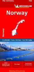 Norvégia közúti és turisztikai térkép - Michelin 752 (ISBN: 9782067259638)