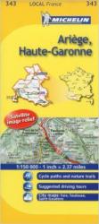 343 Ariége, Haute Garonne térkép Michelin 1: 150 000 (2008)