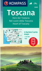 2440. Toscana, Toszkána turista térkép Kompass 1: 50 000 2022 (ISBN: 9783991215783)