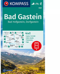 040. Bad Gastein, Bad Hofgastein, Dorfgastein, 1: 35 000 turista térkép Kompass (ISBN: 9783991215523)