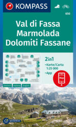 650. Val di Fassa turista térkép, Marmolada, Dolomiti Fassane, 1: 25.000 (ISBN: 9783991216759)