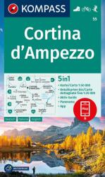 55. Cortina d Ampezzo turista térkép Kompass 1: 50 000 (ISBN: 9783991215929)