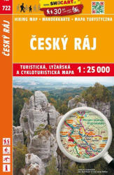 SC 722. Cseh Paradicsom turistatérkép, Cesky raj hegymászó térkép, Mladoboleslavsko turista térkép Shocart 1: 25e 2024 (ISBN: 9788076361140)