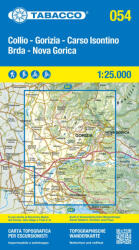 054 Collio, Brda, Gorizia, Hiking map of Gorizi 1: 25.000 túristatérkép - TABACCO (ISBN: 9788883151637)