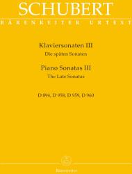 Piano Sonatas III D 894, 958, Schubert, Franz (ISBN: 9790006539864)