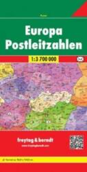 Európa térkép, Európa postai irányítószámos térképe hajtogatott Freytag 1: 3 700 000 (ISBN: 9783707908930)
