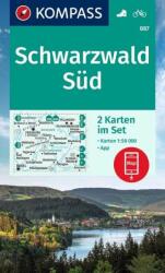887. Schwarzwald Süd, Fekete-erdő dél turista térkép Kompass 2-részes túratérkép (ISBN: 9783991214571)