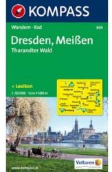 809. Dresden, Meißen, Tharandter Wald turista térkép Kompass (2013)