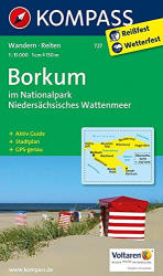 727. Borkum im Nationalpark Niedersächsisches Wattenmeer, 1: 15 000 turista térkép Kompass (2013)