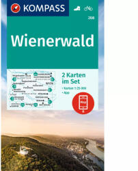 Bécsi-erdő turistatérkép - KOMPASS 208 (ISBN: 9783991215219)