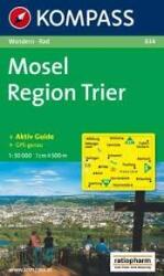 834. Mosel, Region Trier, Mosel turista térkép Kompass (ISBN: 9783991214526)