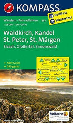 884. Waldkirch, Kandel, St. Peter, St. Märgen, 1: 25 000 turista térkép Kompass (ISBN: 9783991215790)
