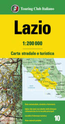 Lacio autós térkép Lacio térkép TCI 1: 200 000 (ISBN: 9788836579006)