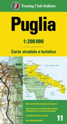 Puglia autós térkép TCI 1: 200 000 (ISBN: 9788836579730)
