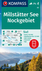 Millstatter See - Nockgebeit turistatérkép - KOMPASS 63 (ISBN: 9783991217855)