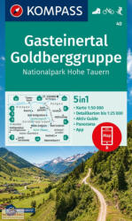 40. Gasteinertal turista térkép Goldberggruppe Hohe Tauern turista térkép Kompass 1: 50 000 (ISBN: 9783991217831)