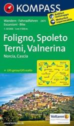 2473. Foligno, Spoleto, Terni, Valnerina turista térkép Kompass 1: 50 000 (2013)