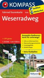 7006. Weserradweg kerékpáros térkép 1: 50 000 Fahrradtourenkarte (2013)