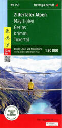WK 152 Mayrhofen, Zillertaler Alpen, Gerlos, Krimml, Tuxertal, Zell i. Zillertal turistatérkép 1: 50 000 (ISBN: 9783707920550)